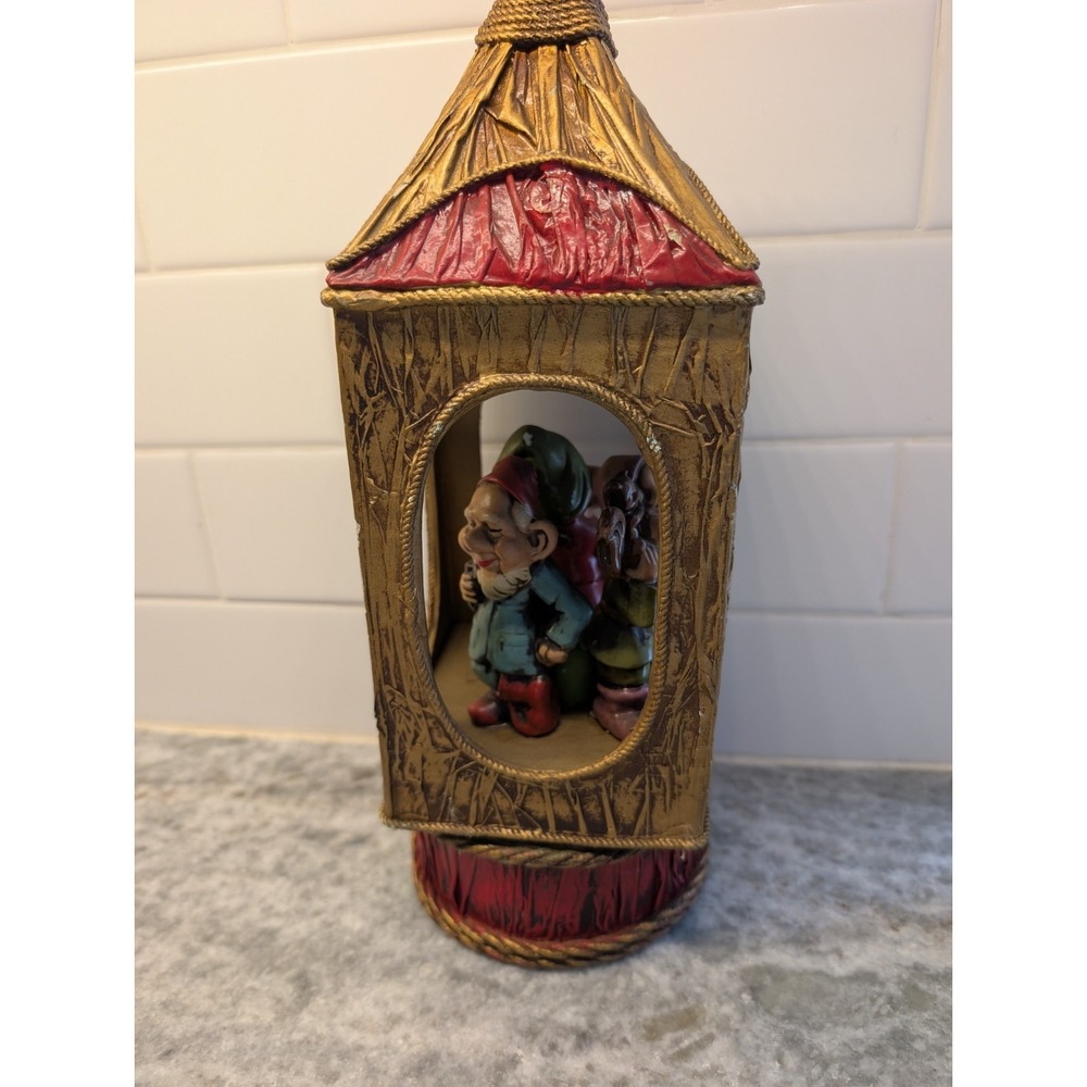 Paper Mache Lantern With Elves Spinning Music Box Does Not Work